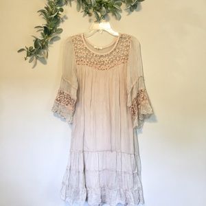 Ambra 100% silk boho dress Small